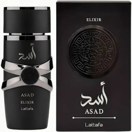 Trwałe perfumy męskie Lattafa Asad Elixir 100 ml – różowy pieprz, szafran, kadzidło