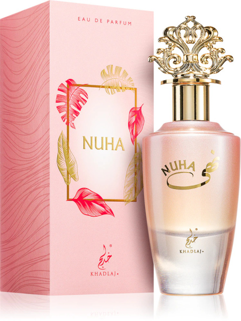 Perfumy Khadlaj Nuha 85 ml – elegancki zapach orientalny z jaśminem i heliotropem OPAKOWANIE